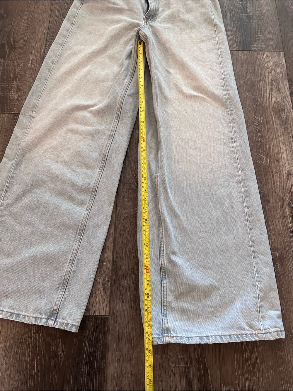 ZARA Wide Leg Baggy Light Wash Denim Jeans Size 4 - Picture 7 of 7